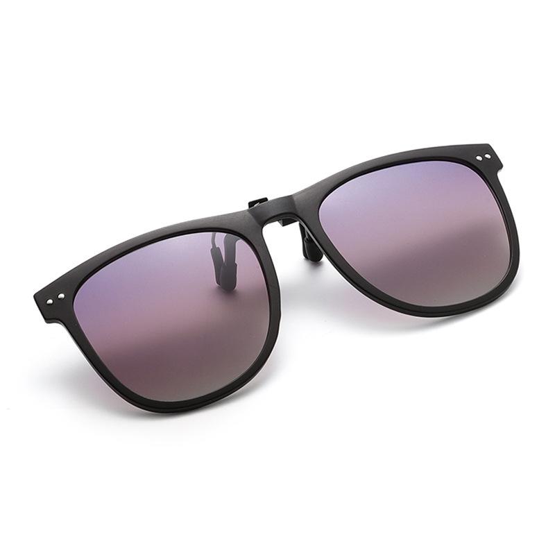 Upturned Sunglasses Clip Discoloration Anti-Ultraviolet Polarized Sunglasses Myopia Driving Sunscreen Glasses