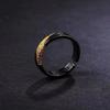 Unisex Adjustable Open Ring With Black Gold Flame Motif Geometric Design Vintage Minimalist Statement Jewelry