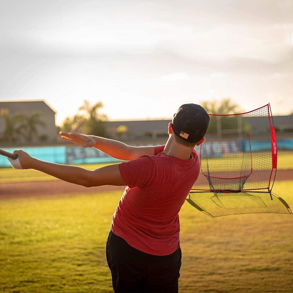 Collapsible Baseball & Softball Practice Net Hitting & Pitching Practice Frame Outdoor Portable Baseball Training Supplies