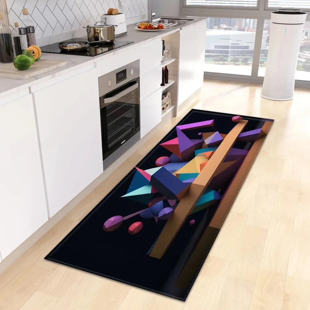 Creative Colorful Geometric Pattern Home Kitchen Floor Mat Door Front Decoration Floor Mat