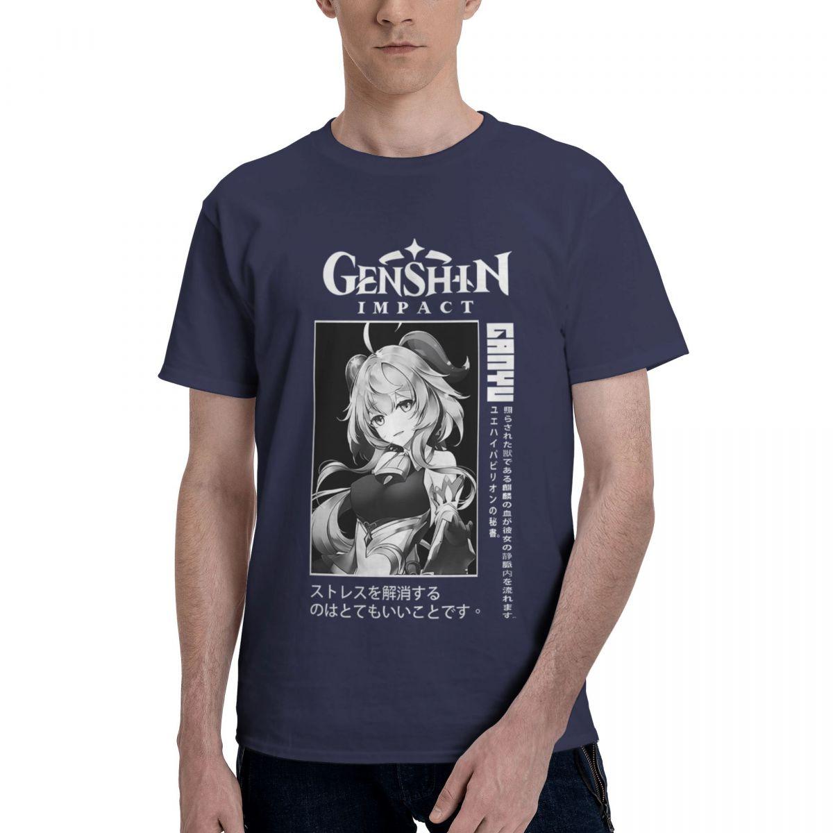 

Genshin Impact Unisex 100 Cotton Casual Breathable Confortable Totoro Mens Designer Clothes Men TShirt 4XL