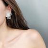 Girls Women Korean Style Transparent Flower Earrings Party Shopping Ear Studs
