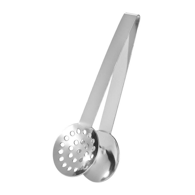 Stainless Steel Tea Bag Squeezer Lemon Tong Round Teabag Tong Strainer Herb Grip Ice Sugar Barbecue Clip Squeezer Kitchen Gadget