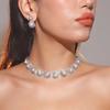 Luxury Super Flash Pearl Rhinestone Necklace Earring Set
