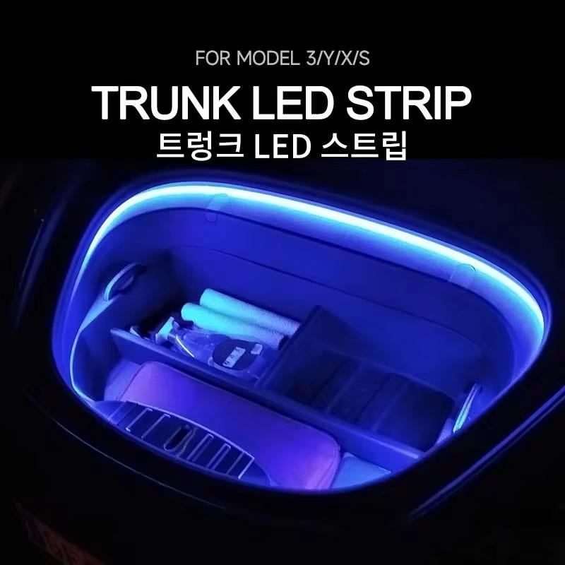 12V For Tesla Model 3 Model Y LED Car Front Trunk Light Strip Easy Install Waterproof Flexible Auto Modified Lighting Neon Lamp