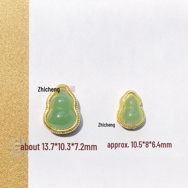 

Браслет из глазурованной тыквы с киноварью, кристаллом, агатом и вставками из имитации золотого нефрита