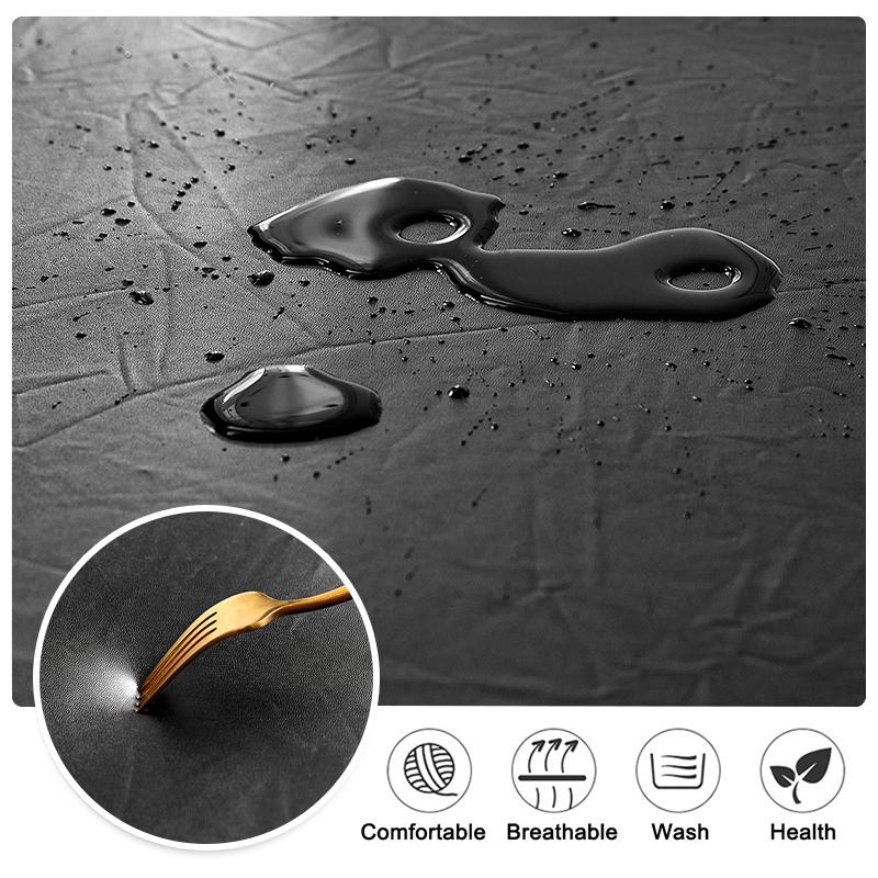 Waterproof PU Bar Stool Cover Round Seat Cushion Cover Stretch Chair Covers with Non Slip Bottom for Bar, Kitchen, Dining Room