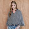 Maxza Stripe Pintuck Ruffle Sleeve Loose Fit Blouse Zd06qb500on