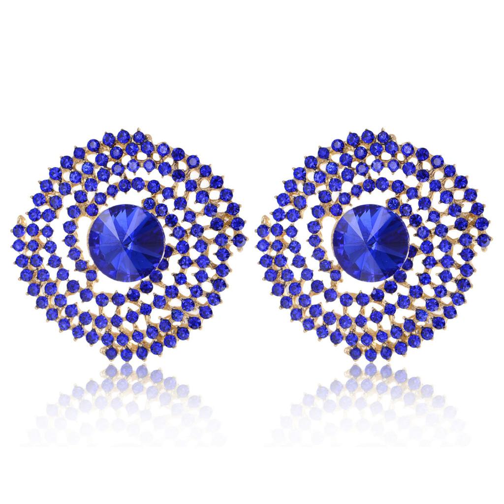 Modern Geometric Alloy Crystal Drop Earrings For Women With Sparkling Water Drill Jewelry Gift