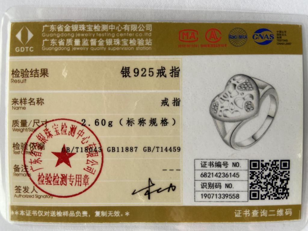 925 Sterling Silver Wedding Jewelry Heart AAA Zircon Romantic Ring