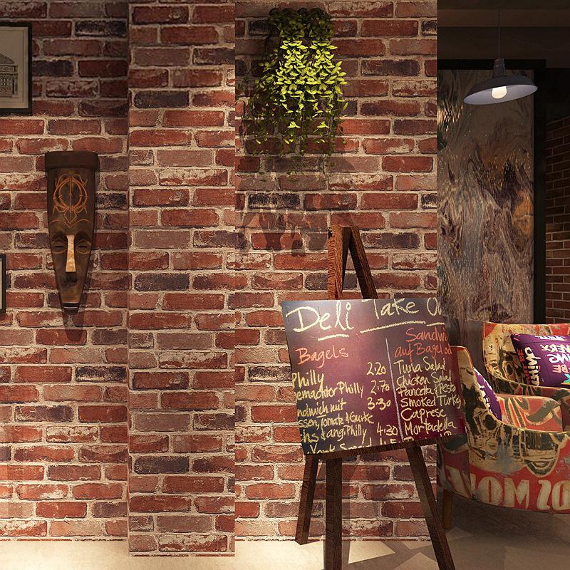 Retro Nostalgic Imitation Brick Pattern Brick Brick Wallpaper Cafe Bar Restaurant Culture Wallpaper