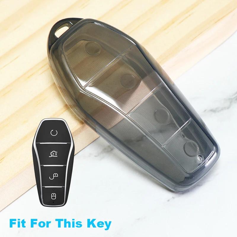 Transparent TPU Car Remote Key Case Fob For BYD Qin Plusdmi Atto 3 Han EV Dolphin Protection Cover Shell Auto Accessories