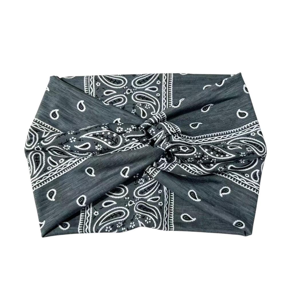 Women's Afro Wide Elastic Headband: Sweat Absorbent Yoga & Running Hair Wrap.