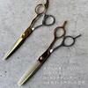 DEEDS GDZ630CT Thinning Gold Titanium X Thinning Scissors with Blades Approximately Thinning Professional Hairdressing Case Included [PF] Scissors,