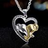 Lucky Double Elephant Necklace I Love You Forever Heart Pendant Valentines Gift