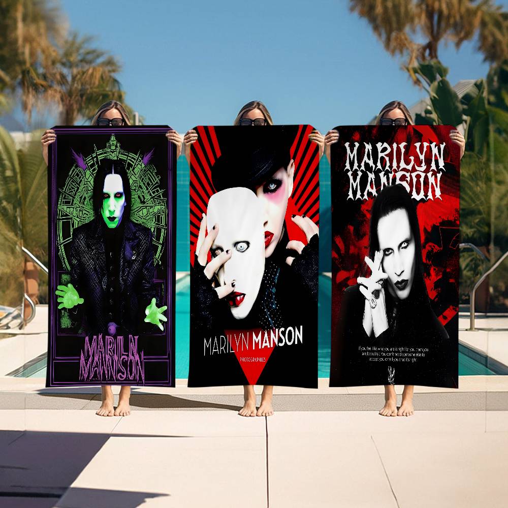 Asciugamano da Spiaggia in Microfibra di Marilyn Manson Assorbente Asciugatura Rapida Morbido per Yoga Nuoto Resort Alpinismo