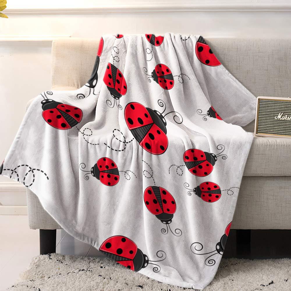 Red Ladybug Blanket Soft Warm Flannel Blanket Bed Sofa Car Blanket Ladybug Print Blanket Shawl Blanket