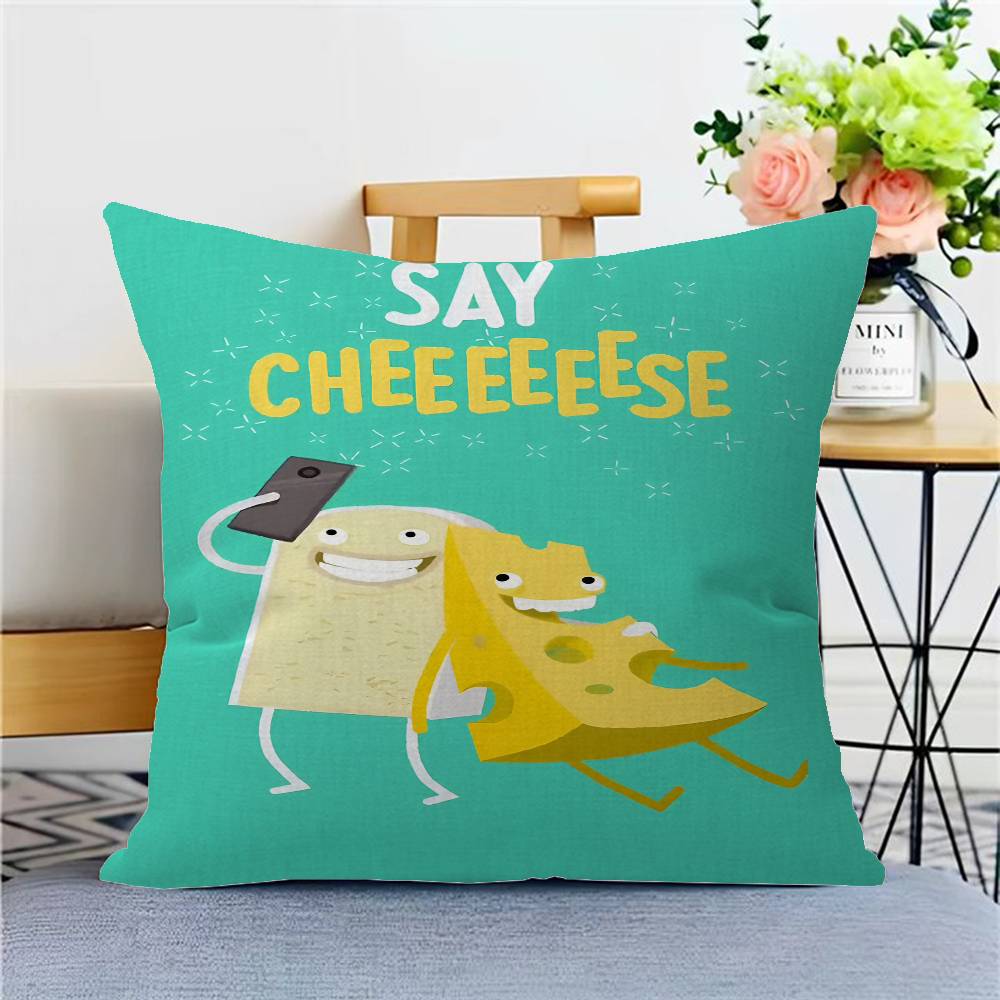 

Мультяшная Подушка Смешная Еда Подарок Украшение для Дома Офиса Подушка Подушка для Спальни Дивана Автомобиля Наволочка 12x12Inch