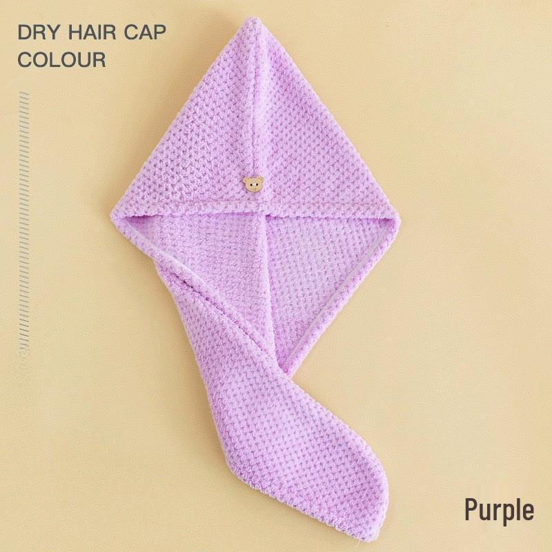 Coral Fleece Quick-Drying Hair Towel Hat - Women's Thick, Super Absorbent, No Shedding, Fast Drying Shower Cap.