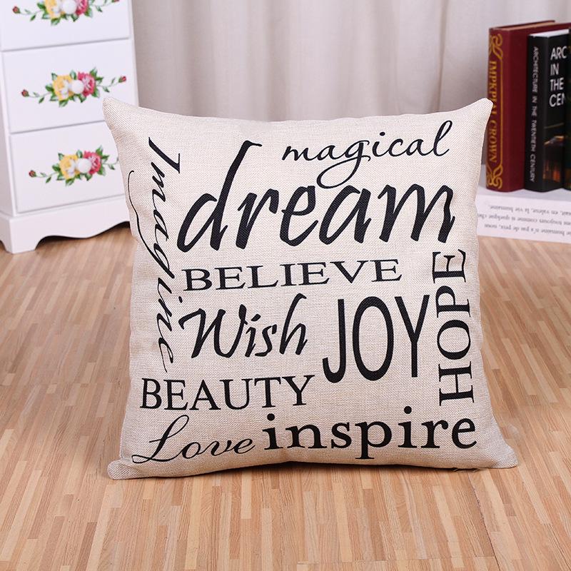 Creative life letter hug pillowcase home decoration car sofa cushion set outdoor products