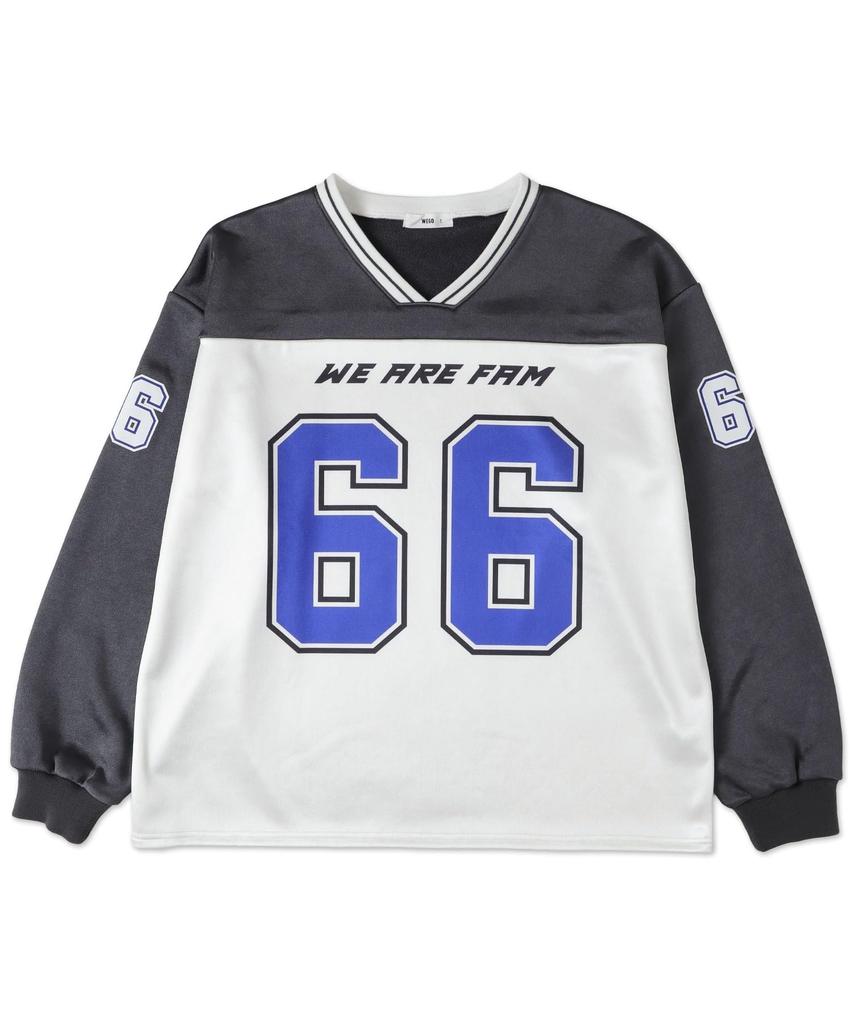 WEGO Numerowana Satynowa Duży Rozmiar Luźna Prezent Damska Bluza z Dekoltem V, F, Sumikuro, Wiosna/Jesień/Zima, Streetwear, Odzież Sportowa, Dopasowana,