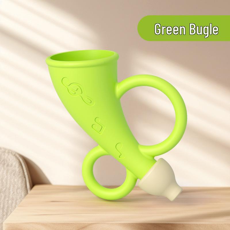 

Силиконовая детская прорезыватель-труба: Музыкальный свисток и губная гармошка для младенцев 6-12 месяцев