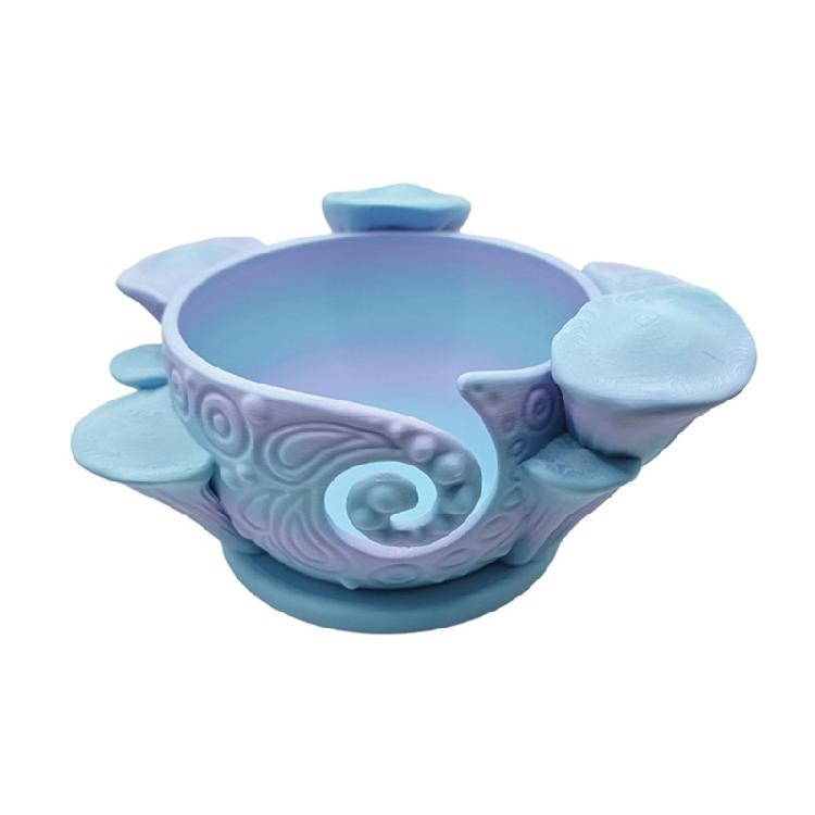 

Portable Yarn Organiser Bowl with Carved Holes 3D Printed Plastic Knitting Bowl Yarn Dispenser for Crocheting Knitting синий