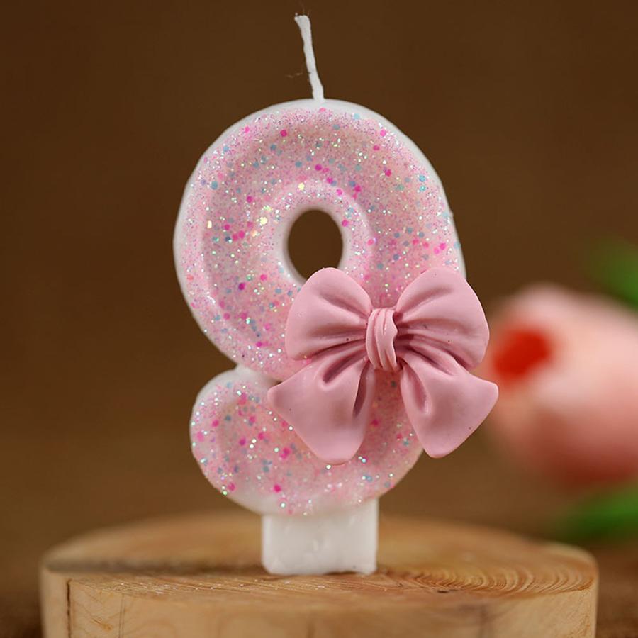 1pc Number 0-9 Candle Cake Topper Butterfly Flower Shaped Birthday Anniversary Party Cake Number Candle Decoration