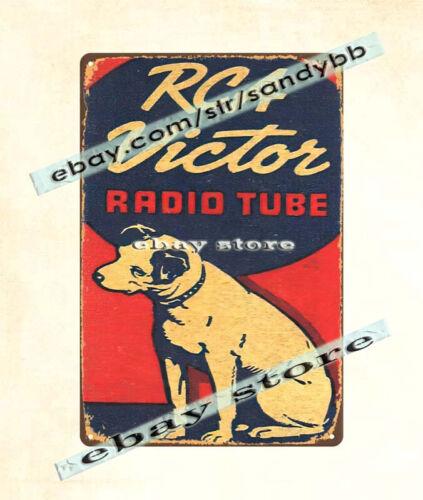 w1RCA Radio Tube Nipper The Dog Golden Age of Radio metal tin sign 20x30cm(7.8x11.8inch)