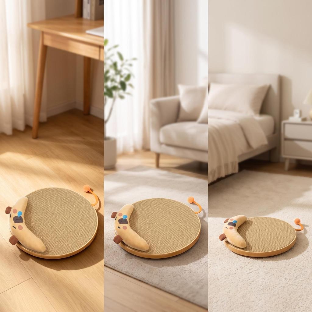 Breathable Cat Cooling Mat with Pillow Cool-Feel Bed Woven