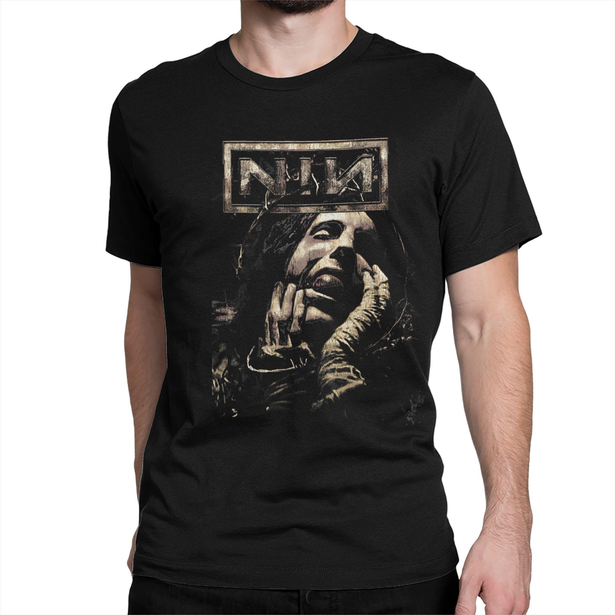 

Men Women s The Downward Spiral Nine Inch Nails T Shirt NIN Logo 100% Cotton Tops Unique Short Sleeve Tees Gift T-Shirts S