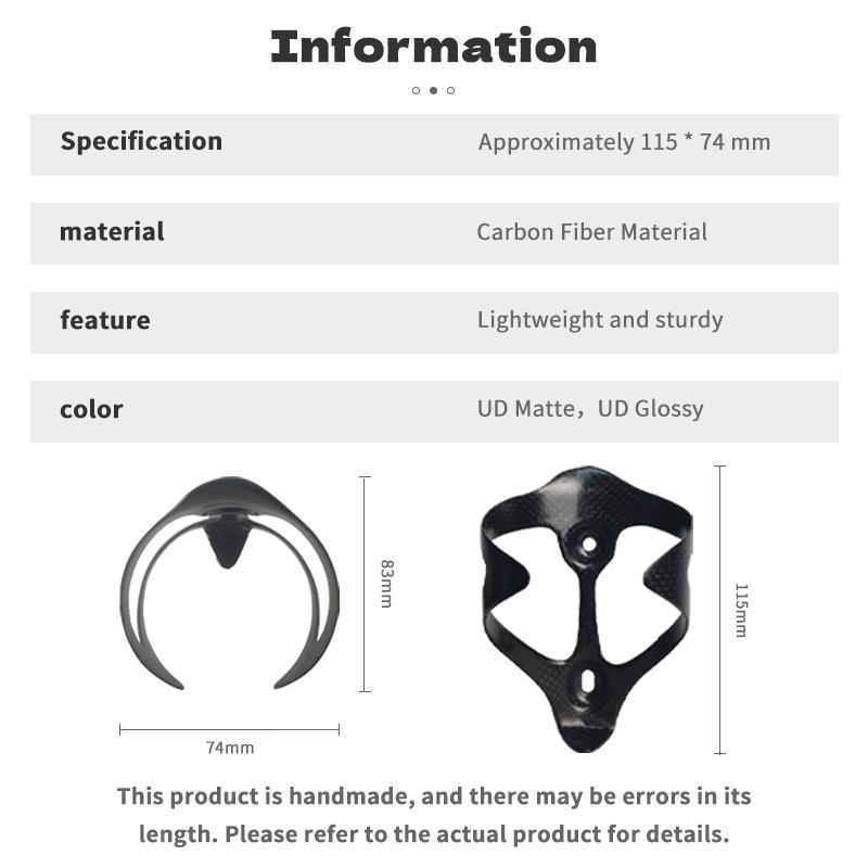 3K Carbon Fiber Bicycle Water Bottle Cage Ultralig Matte Glossy MTB Road Bike Bottle Holder Bike Accessories Bottle Set 2PCS