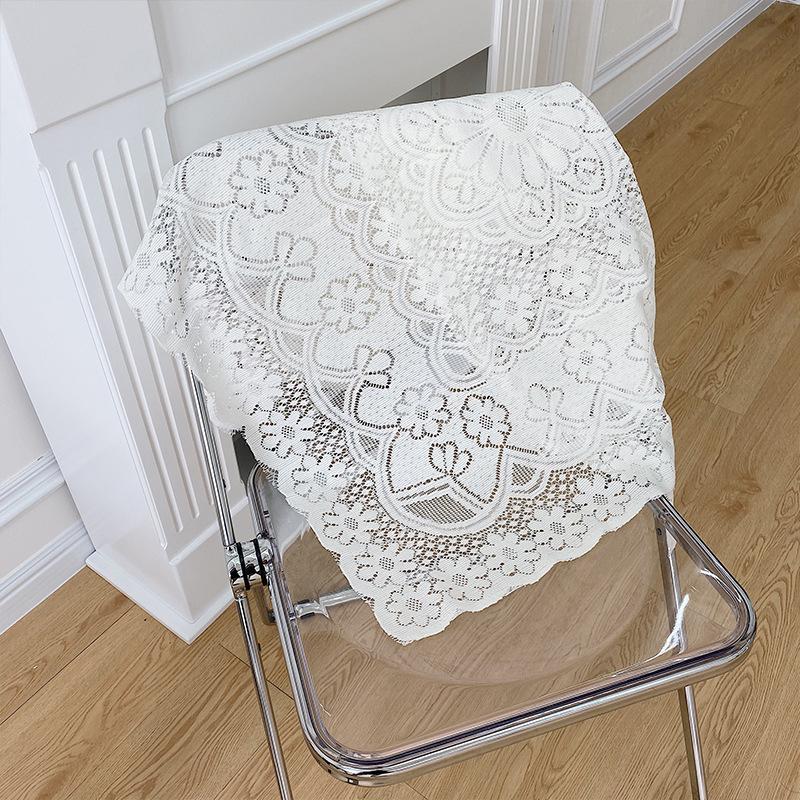 

Lace Tablecloth Hollow Pattern Soft Comfortable Simple Lace Decorative Background Cloth for Home Cafe White Lace 90x90cm 90x90cm