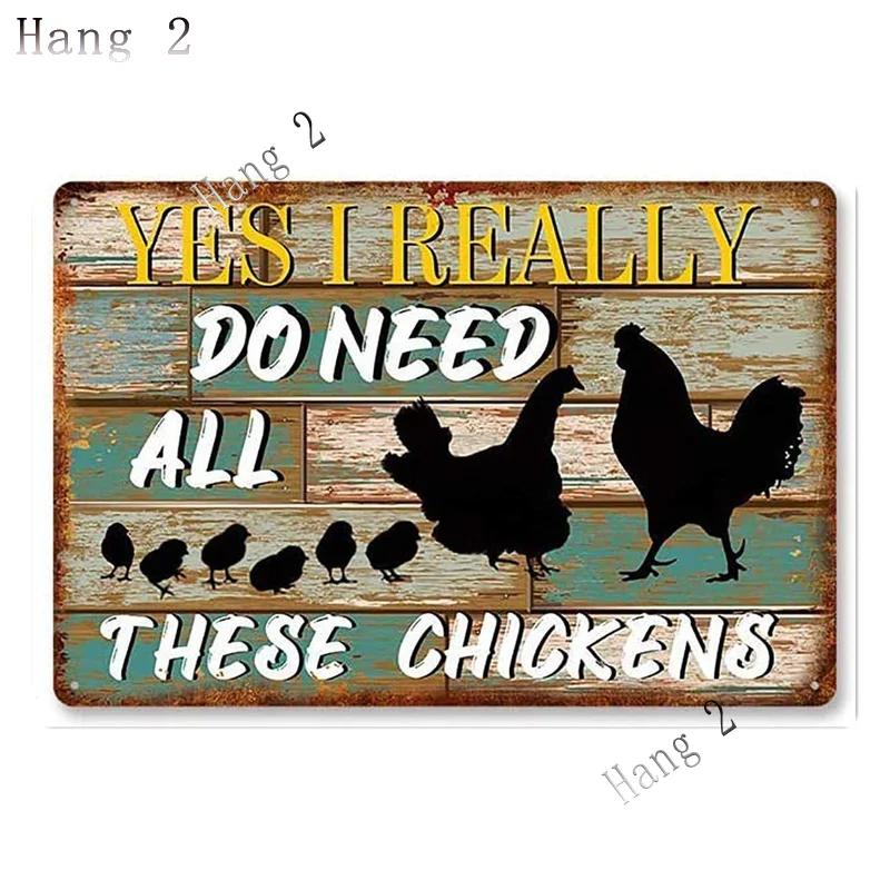 Funny Chicken Coop Sign Slow Chickens At Play Caution Vintage Chicken Warning Tin Signs for Farmhouse Gate Fence Wall 8x12 Inch