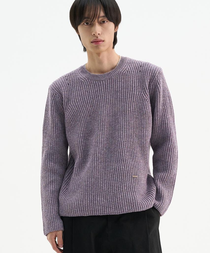 TRIP LE SENS Wool Mixed Color Crop Round Knit_Purple Mix