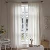 Hot Sale White Bohemian Curtains Farmhouse Living Room Bedroom Striped Embroidery Small Windows Kitchen Curtains Short Curtains