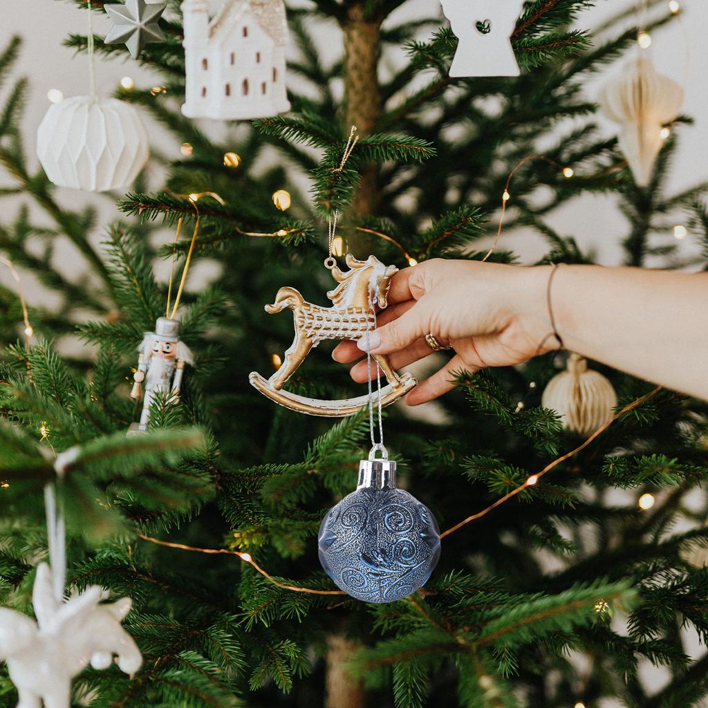 30Pcs Creative Shiny Christmas Ball Pendants High Class Material Exquisite Details Unique Visual Effect Christmas Ball Pendants