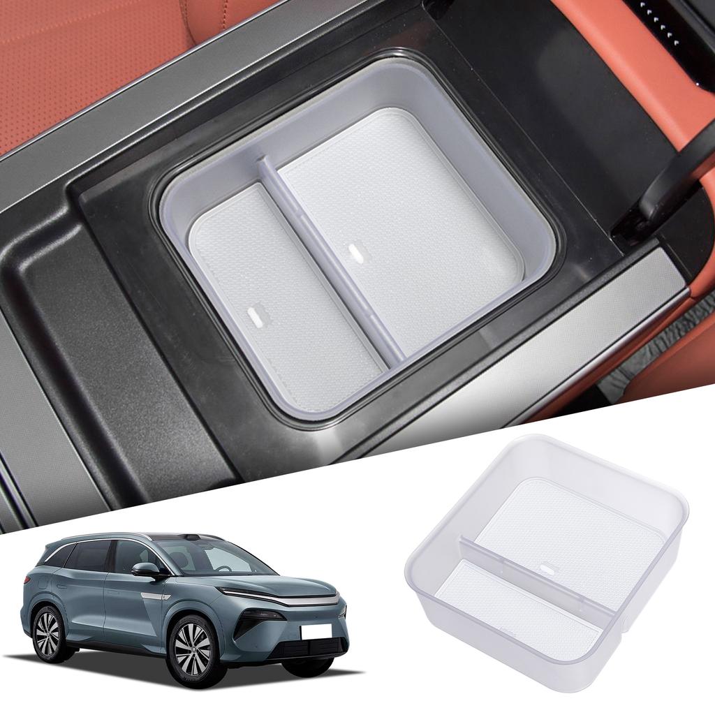 För BYD Tang L 2025 Mittkonsol Kylbox Organizer Armstöd Förvaringslåda Central Bricka Biltillbehör