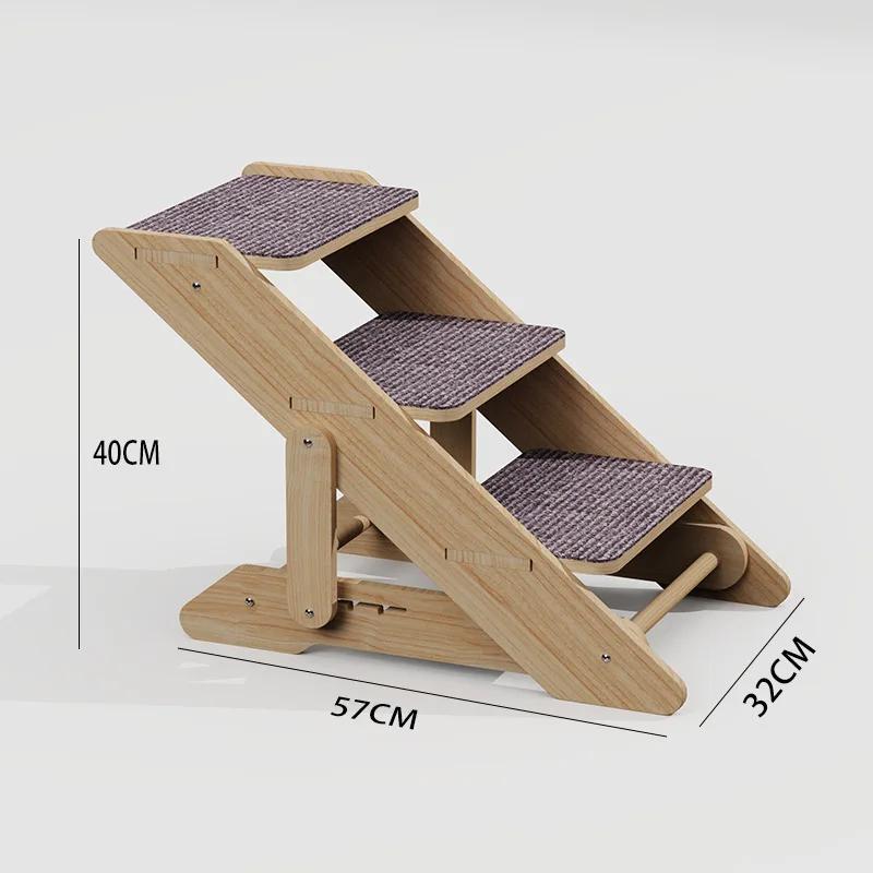 Pet Ladder Elderly Cat Pet Dog Bed Ladder Sofa Ladder Dog Steps Wooden Teddy Cat Stairs