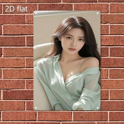 Metal Wall Art Elegant Female Portrait Sign Home Bar Decor Christmas Gift