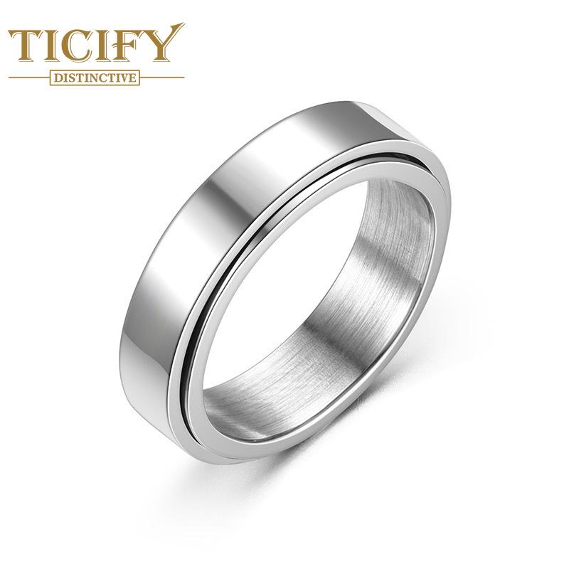 Bague rotative dynamique en acier titane, bague minimaliste pour femmes