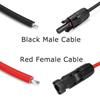 1 Pair Solar PV Cable 2.5mm 14 AWG Solar Panel Extension Cable Copper Wire Black + Red with MC4 Connector
