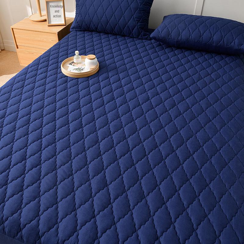 Waterproof Solid Color Quilted Bed Sheet - Thickened, Urine-Proof Mattress Protector