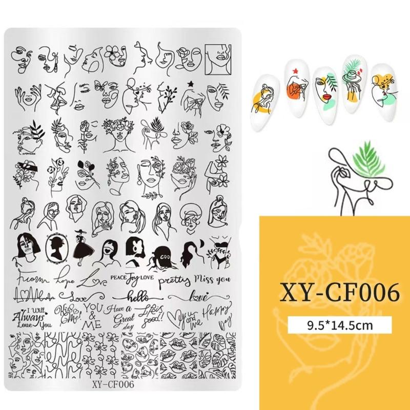 Nail Stamp Plate Nail Art Templates Heart Flower Nail Art Plates for DIY Nail Art Decorations Nails Art Stamping Plates