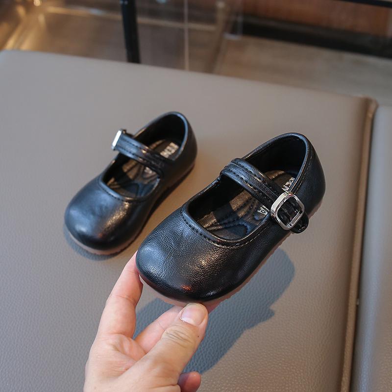

Girls Leather Shoes for Party Wedding Solid Color British Style Children Shallow Shoes Soft Sole Kids Princess Shoes New 25