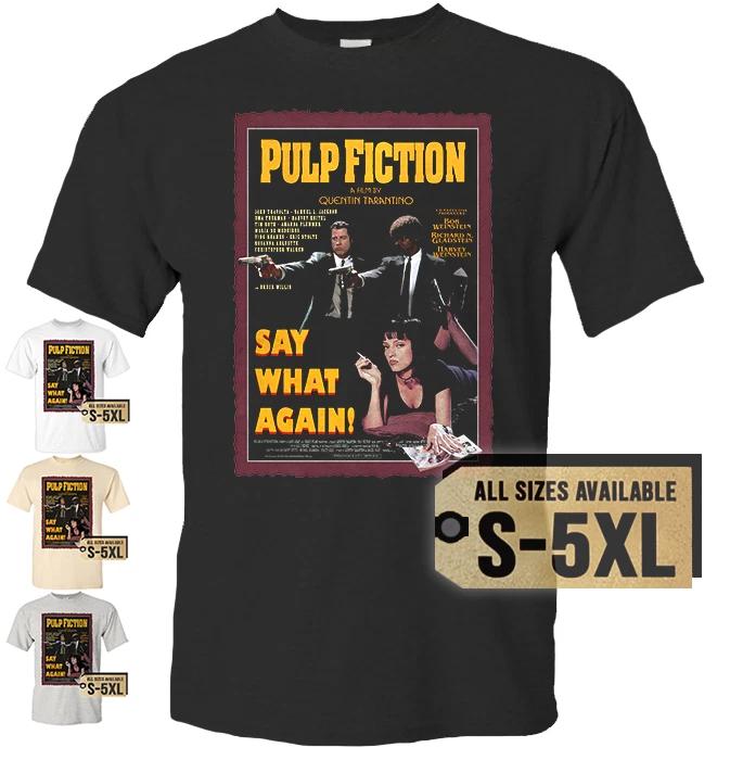 

PULP FICTION T shirt Tee V2 Movie Poster Vintage Natural Black White S to 5XL M