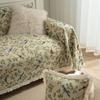 Sofa Towel Anti-cat Scratch Jacquard Flower Bird Green Retro Festive Festival Thick Sofa Blanket