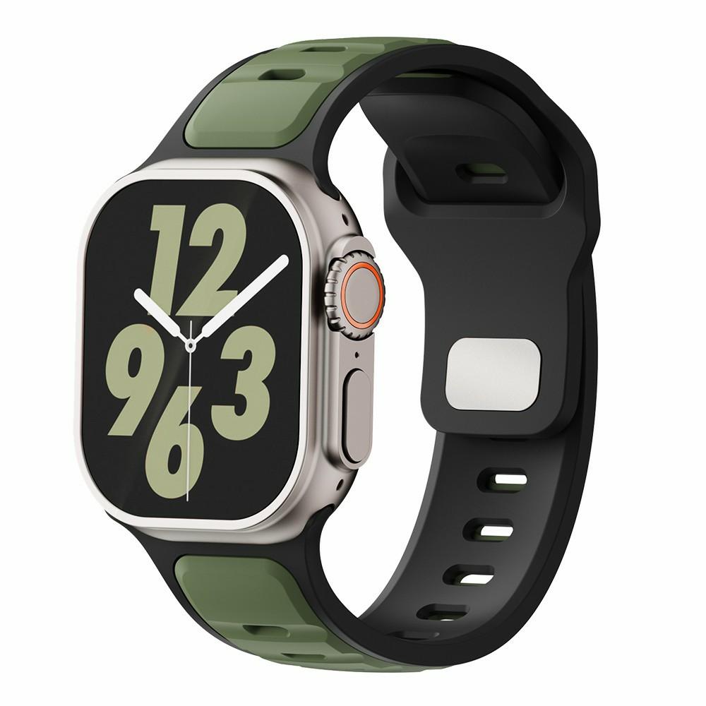 

Silicone Strap for Apple Watch Series 10 Ultra 9 8 7 SE 6 5 4 3 2 1 46mm 49mm 45mm 44mm 42mm Dual Color Sport Wrist Band