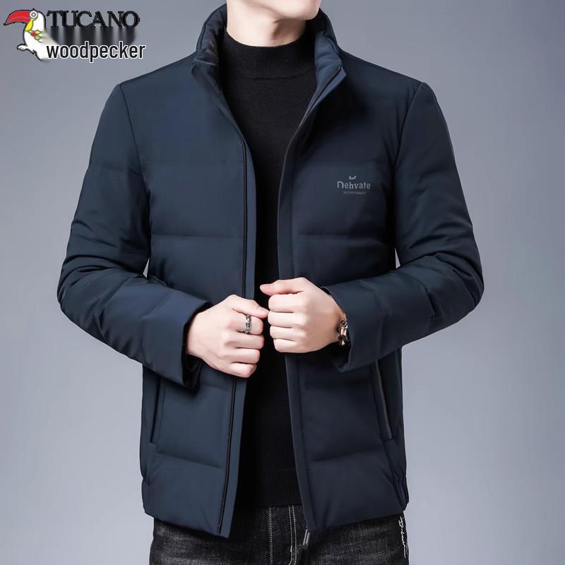 

Men s Clearance Woodpecker Down Cotton Jacket - Short, Light, Warm, and Casual Winter Outerwear for All Ages. M (suggested 90-110 jin) темно-синього кольору