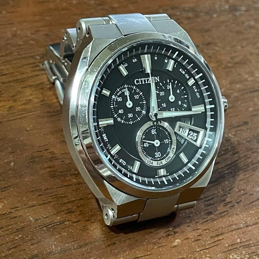 Used Citizen Atessa H610-T018050 Eco Drive Radio Titanium Men's